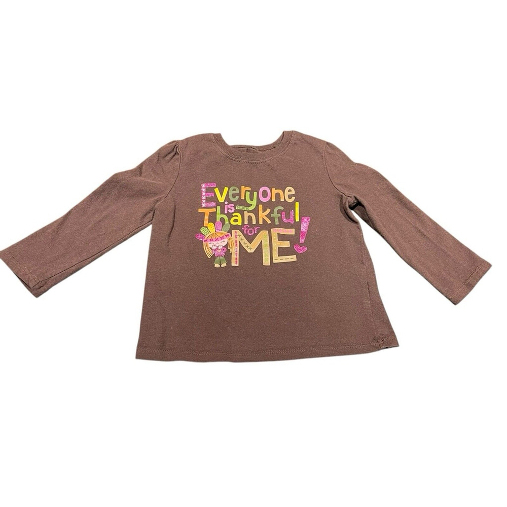 Jumping Beans‎ 24M Girl's Everyone is Thankful for Me Thanksgiving Shirt EUC